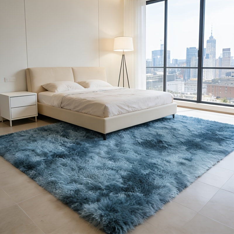Round Faux Fur Area Rug - Soft Plush Circle Carpet for Living Room Bedroom, Machine Washable, Multiple Colors & Sizes