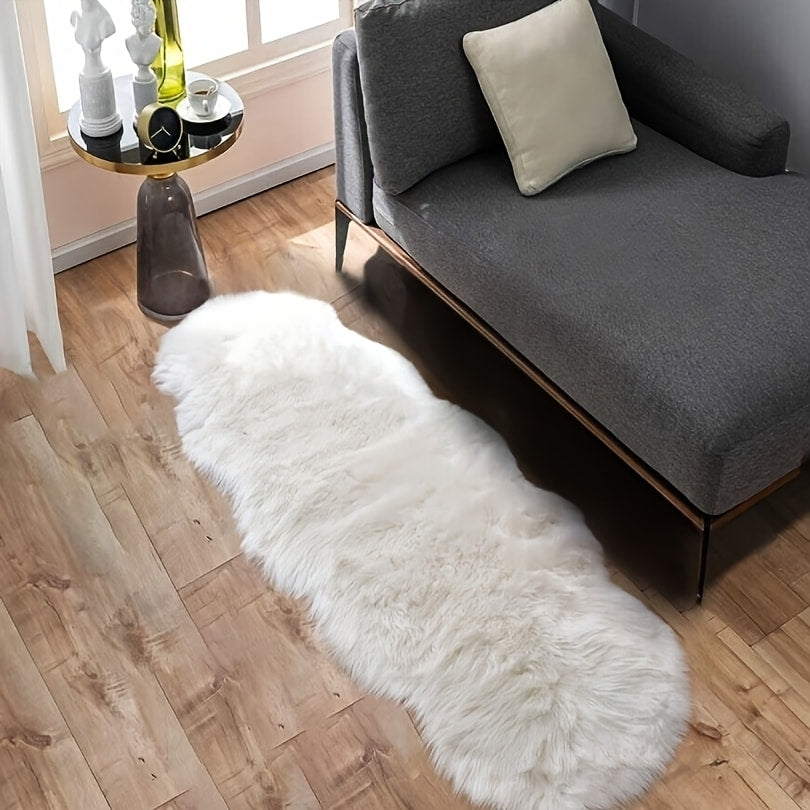 Soft Fluffy Wavy Area Rug Imitation Plush Carpet for Living Room Bedroom Modern Decorative Non-Slip Floor Mat Multi-Size Options
