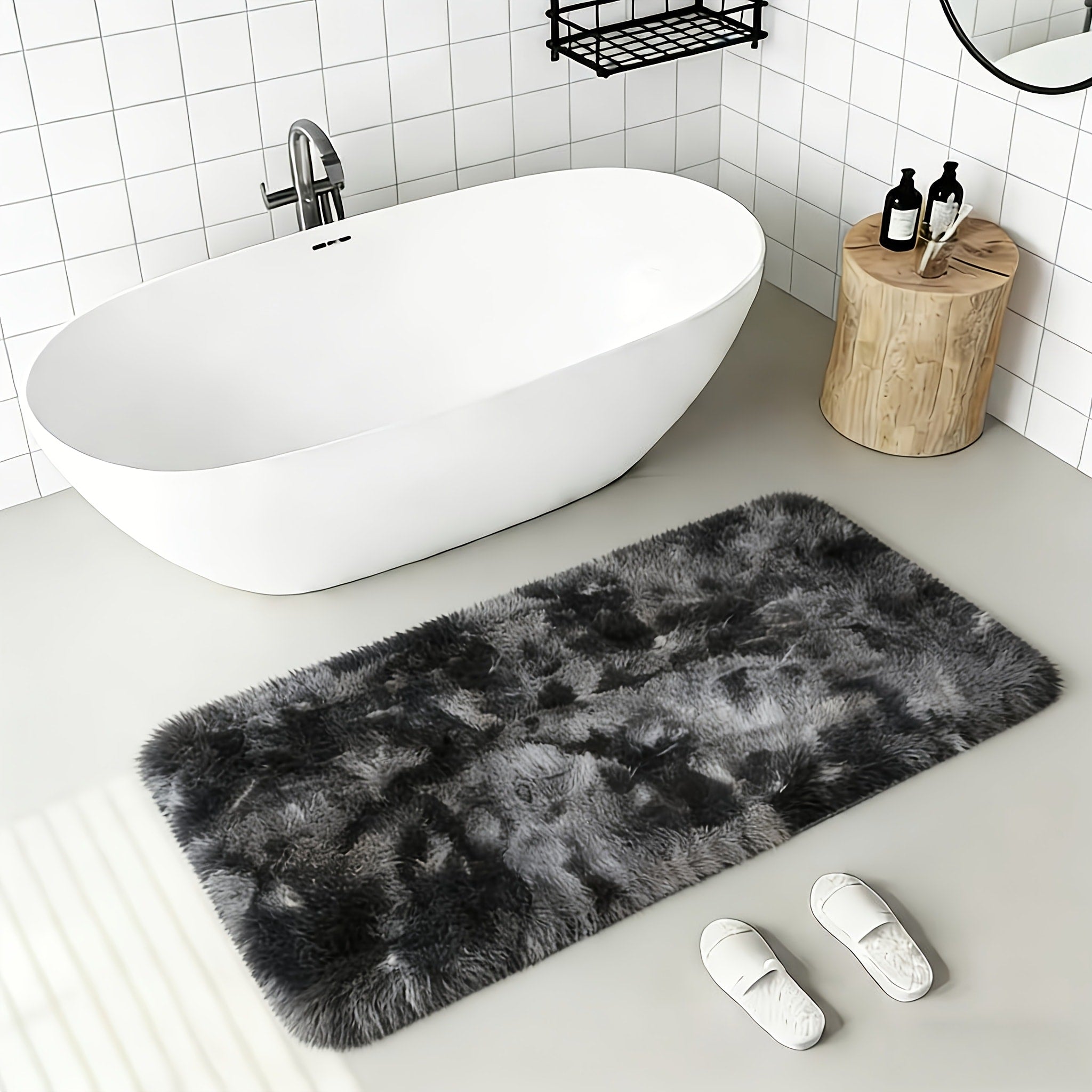 Fluffy Area Rug Tie-Dye Soft Carpet for Living Room Bedroom Office Thickened 1000g/©O Machine-Woven Indoor Mat Multi-Color Multi-Size Dark Gray Light Grey Khaki Pink Black White Purple