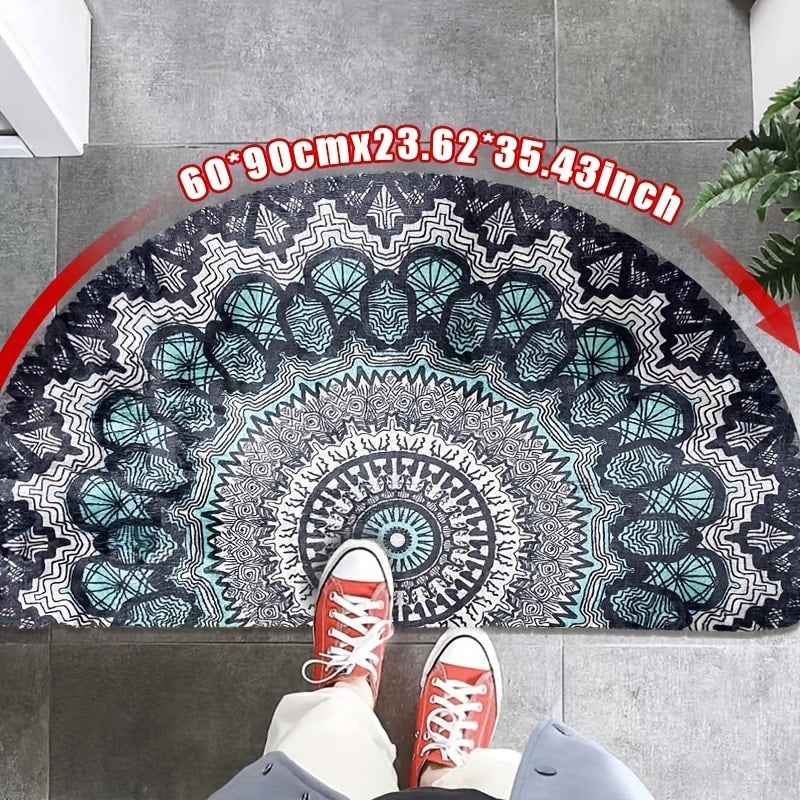 Outdoor Door Mat Heavy Duty Non-Slip Welcome Mat for Front Door Entrance Patio Porch, Durable Low-Profile Rug, Multiple Colors & Sizes, Light Blue Brown Dark Blue Gray Rainbow