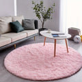 Round Shaggy Plush Rug ¨C Soft Fluffy Circular Carpet for Bedroom & Living Room, Easy Clean