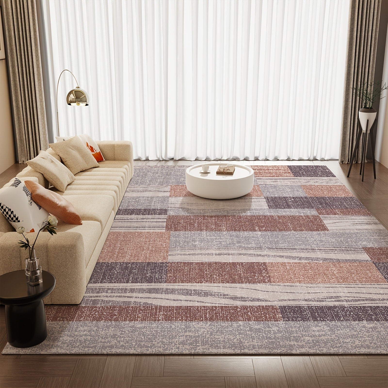 Tie-Dye Area Rug Retro Vintage Style Machine Washable Soft Floor Mat - Durable Indoor Outdoor Rug for Living Room Bedroom Kitchen, Colorful Boho Tie Dye Pattern Cozy Home Decor 5x7 8x10 9x12ft