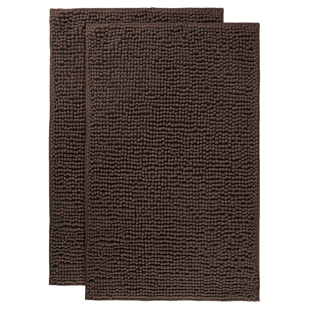 Chenille Bath Rug Extra Thick Soft Absorbent Non-Slip Bathroom Mat Machine Washable, Multiple Sizes & Colors