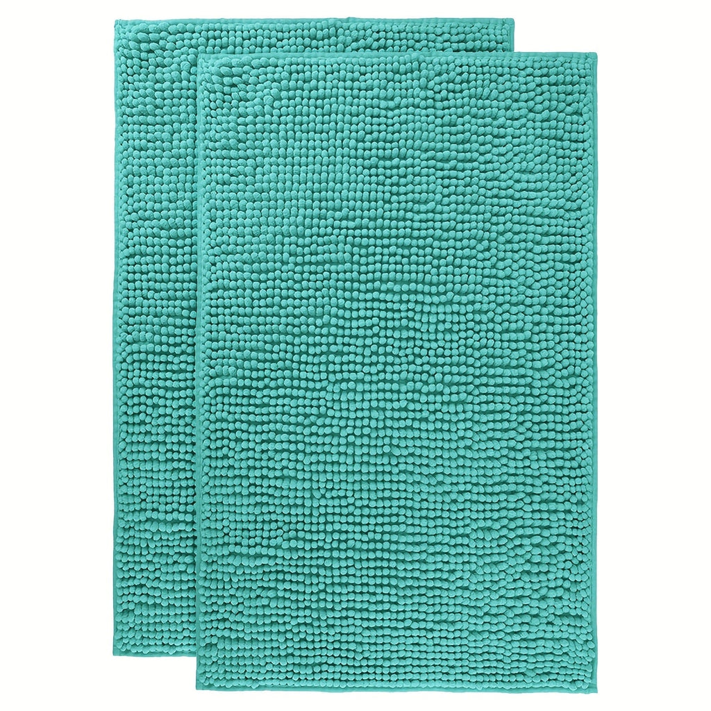 Chenille Bath Rug Extra Thick Soft Absorbent Non-Slip Bathroom Mat Machine Washable, Multiple Sizes & Colors