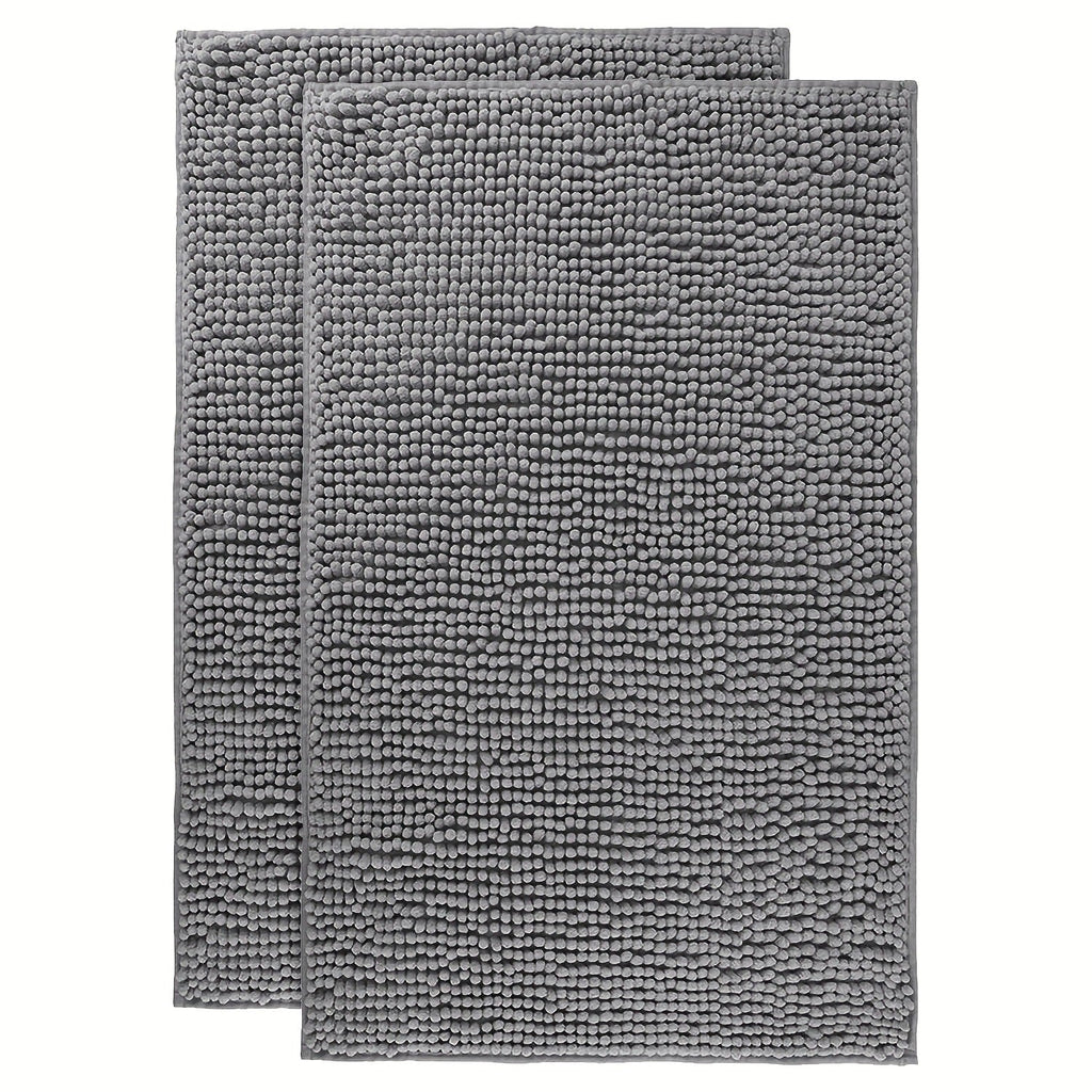 Chenille Bath Rug Extra Thick Soft Absorbent Non-Slip Bathroom Mat Machine Washable, Multiple Sizes & Colors