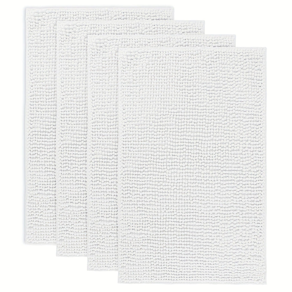 Chenille Bath Rug Extra Thick Soft Absorbent Non-Slip Bathroom Mat Machine Washable, Multiple Sizes & Colors