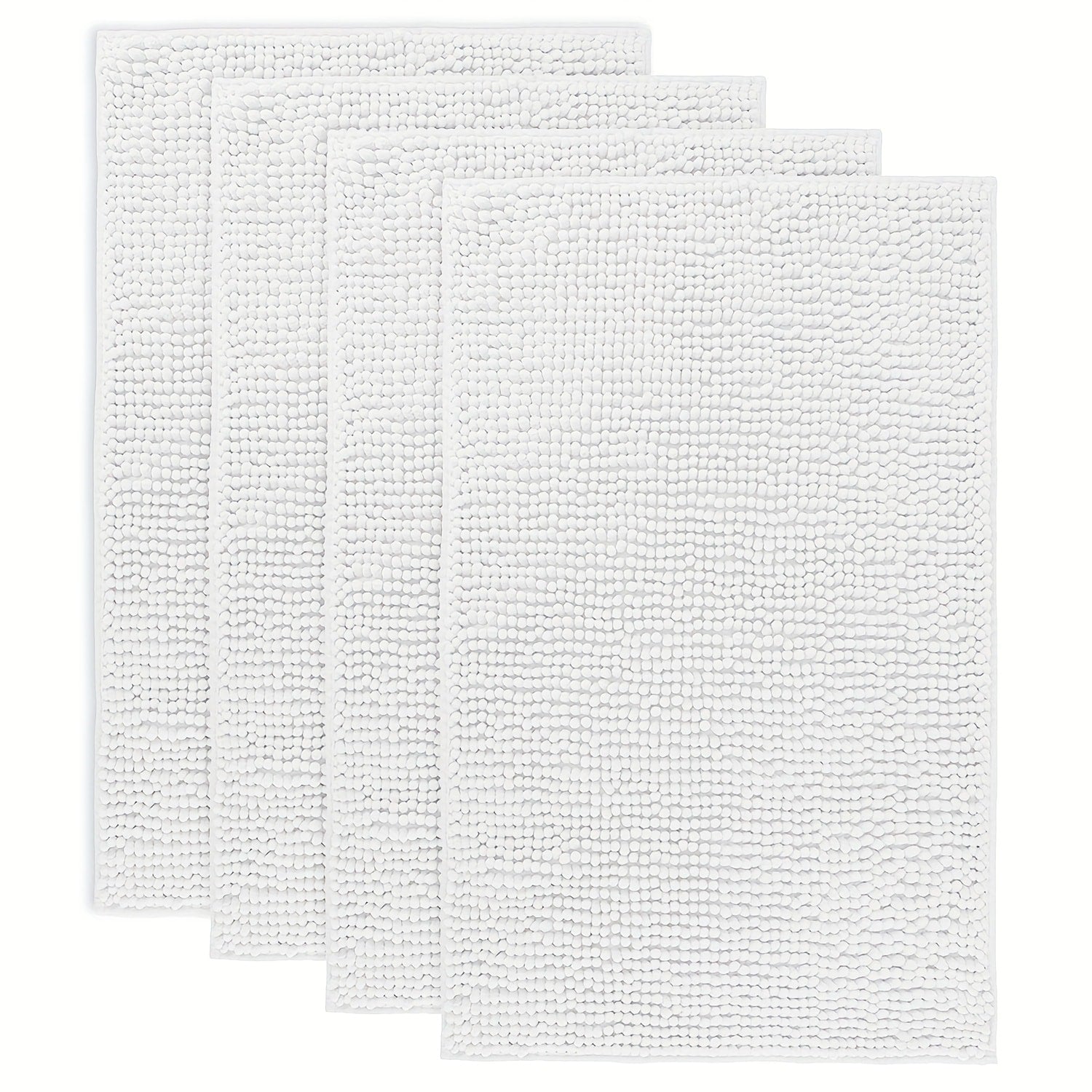 Chenille Bath Rug Extra Thick Soft Absorbent Non-Slip Bathroom Mat Machine Washable, Multiple Sizes & Colors