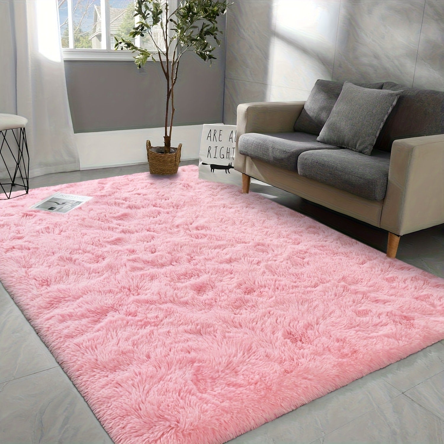 Shaggy Area Rug Soft Plush Fuzzy Carpet Non-Slip Tie-Dye Design for Bedroom Living Room Nursery Dorm ¡ª Pet Friendly Machine Washable Multiple Sizes & Colors
