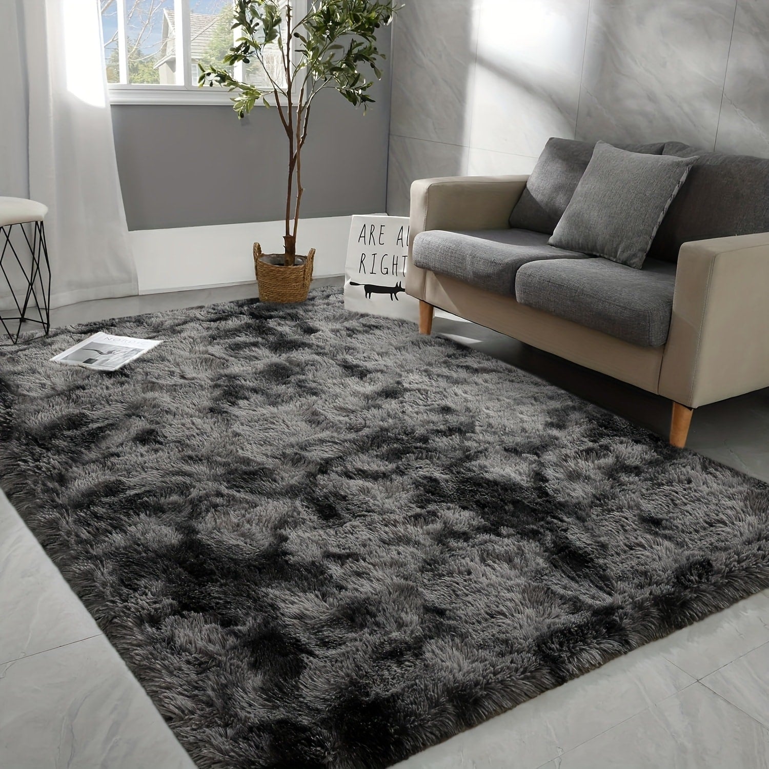 Shaggy Area Rug Soft Plush Fuzzy Carpet Non-Slip Tie-Dye Design for Bedroom Living Room Nursery Dorm ¡ª Pet Friendly Machine Washable Multiple Sizes & Colors