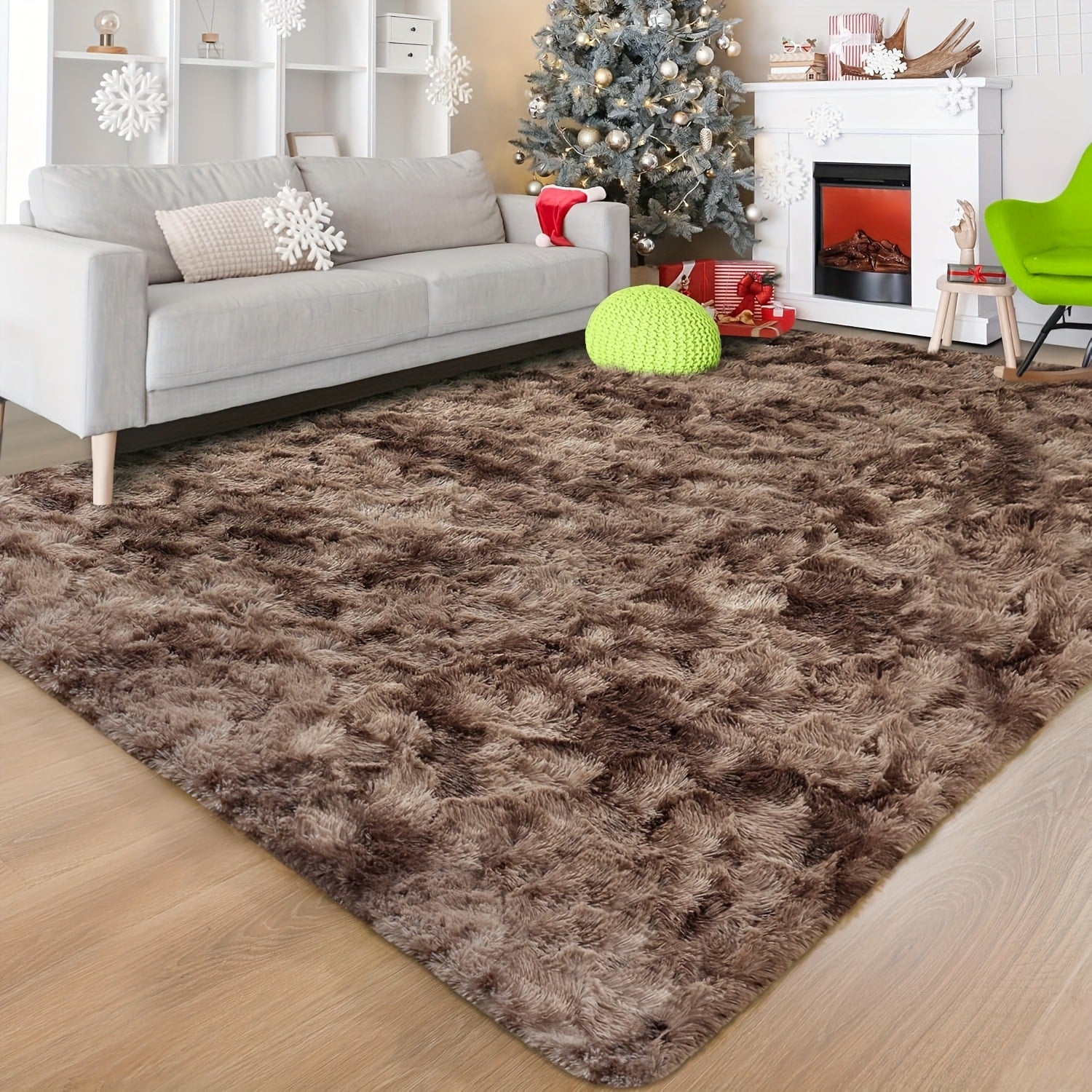 Shaggy Area Rug Soft Plush Fuzzy Carpet Non-Slip Tie-Dye Design for Bedroom Living Room Nursery Dorm ¡ª Pet Friendly Machine Washable Multiple Sizes & Colors