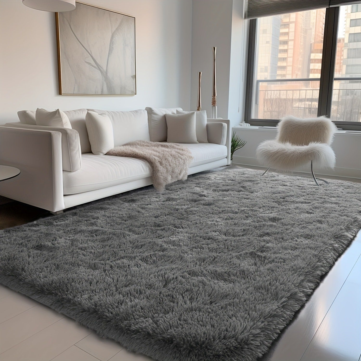 Shaggy Area Rug Soft Plush Fuzzy Carpet Non-Slip Tie-Dye Design for Bedroom Living Room Nursery Dorm ¡ª Pet Friendly Machine Washable Multiple Sizes & Colors