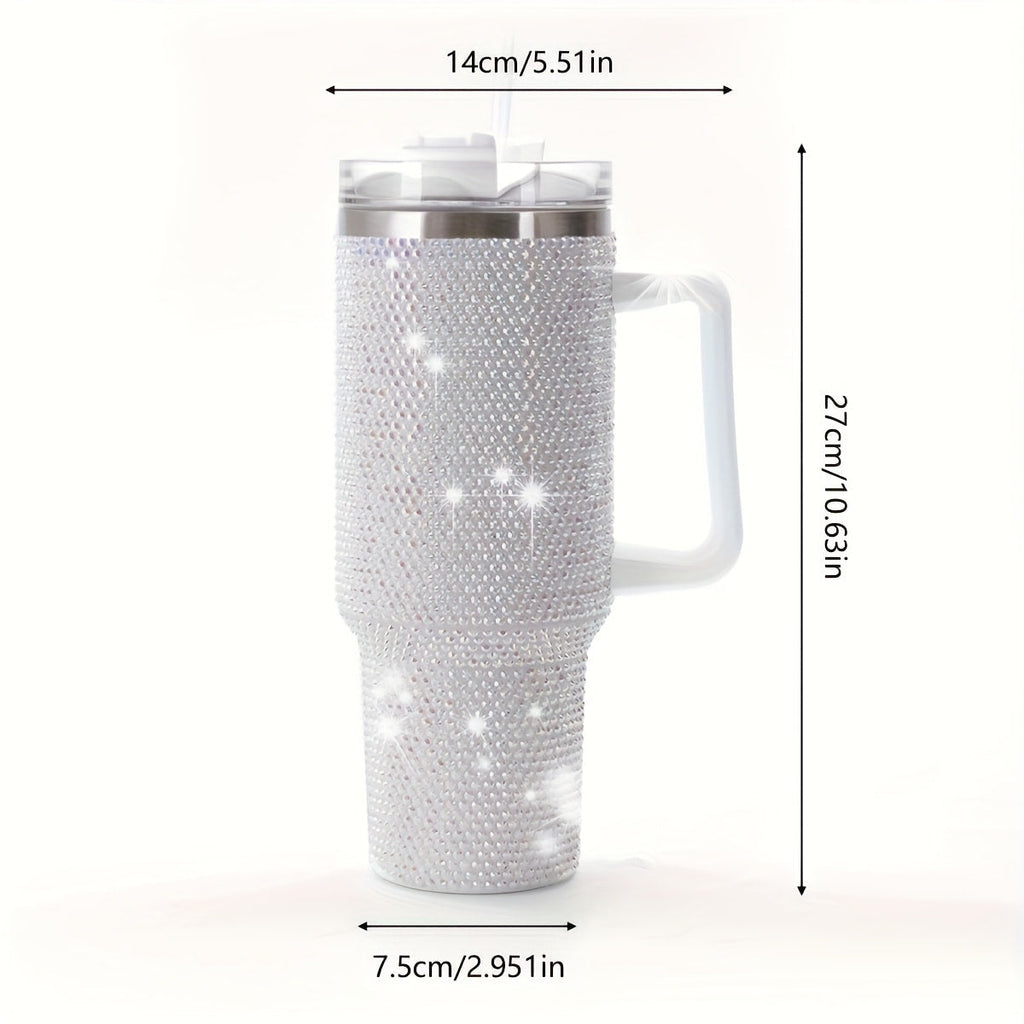 40oz Rhinestone Tumbler Insulated Stainless Steel Travel Cup - Diamond Glitter Design, Hot & Cold Drinks, Multiple Colors, Birthday Christmas Gift