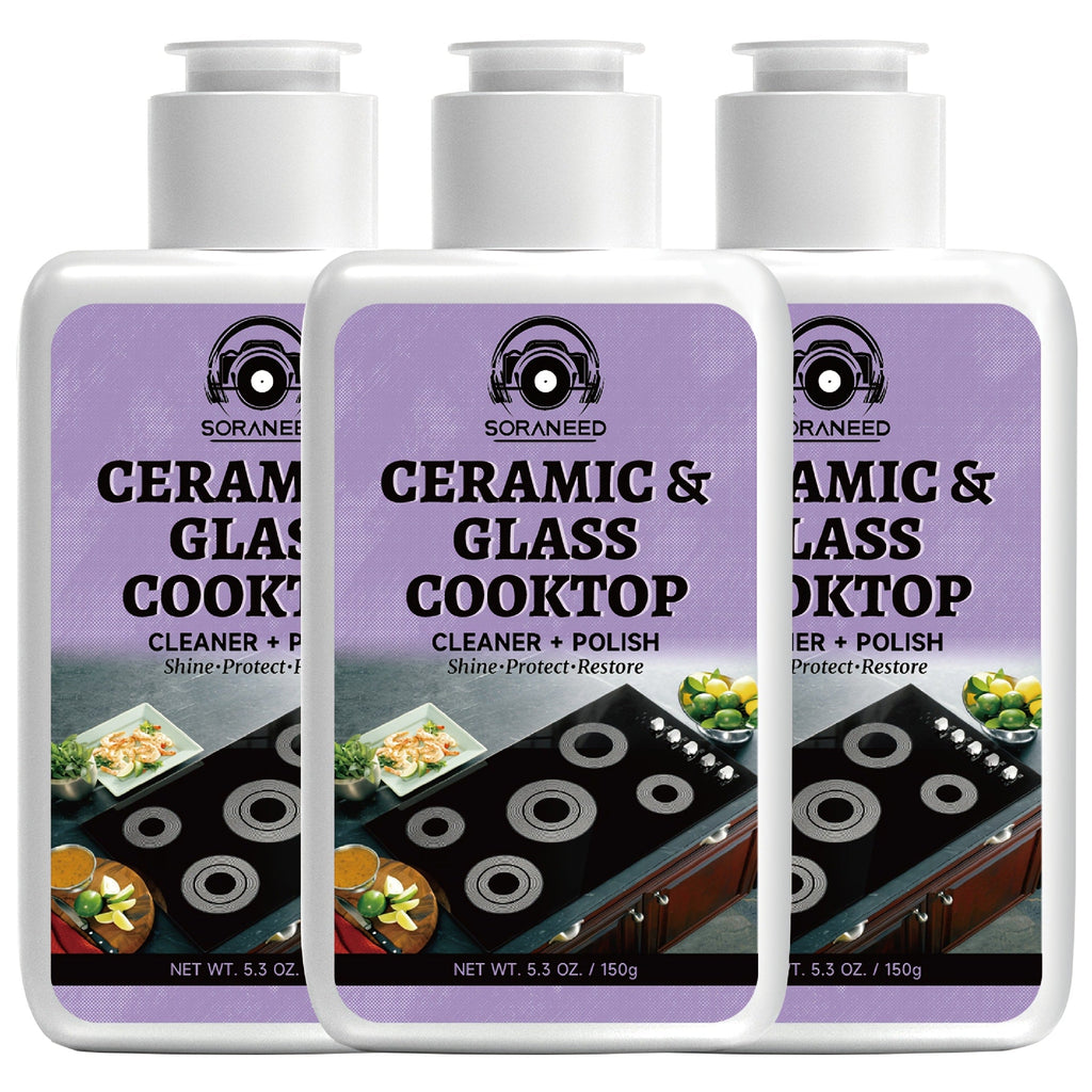 Ceramic Stovetop Cleaner Cream ¨C Heavy Duty Glass Stove Top Cleaning Paste, Removes Burnt-On Grease & Stains, Non-Scratch, Non-Toxic, No Harsh Fumes, Safe for Induction & Electric Cooktops