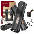 Electric Salt and Pepper Grinder Set with LED Light & Gravity Sensor ¨C USB Rechargeable, Top-Fill, Large Capacity Automatic Spice Mill ¨C 1 or 2 Pack Kitchen Gift Set