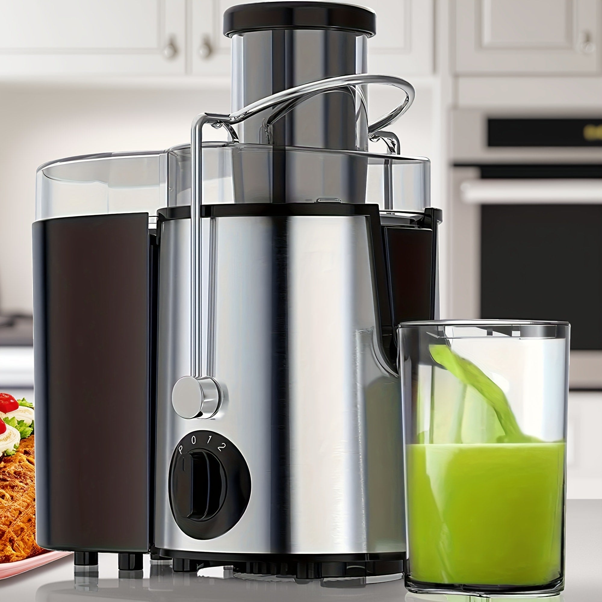 Juicer Machine 500W Centrifugal Juice Extractor with Pulp Separation 3-Inch Wide Mouth 3-Speed Settings Easy to Clean Detachable Parts High Juice Yield Fruit Juicer for Home Kitchen