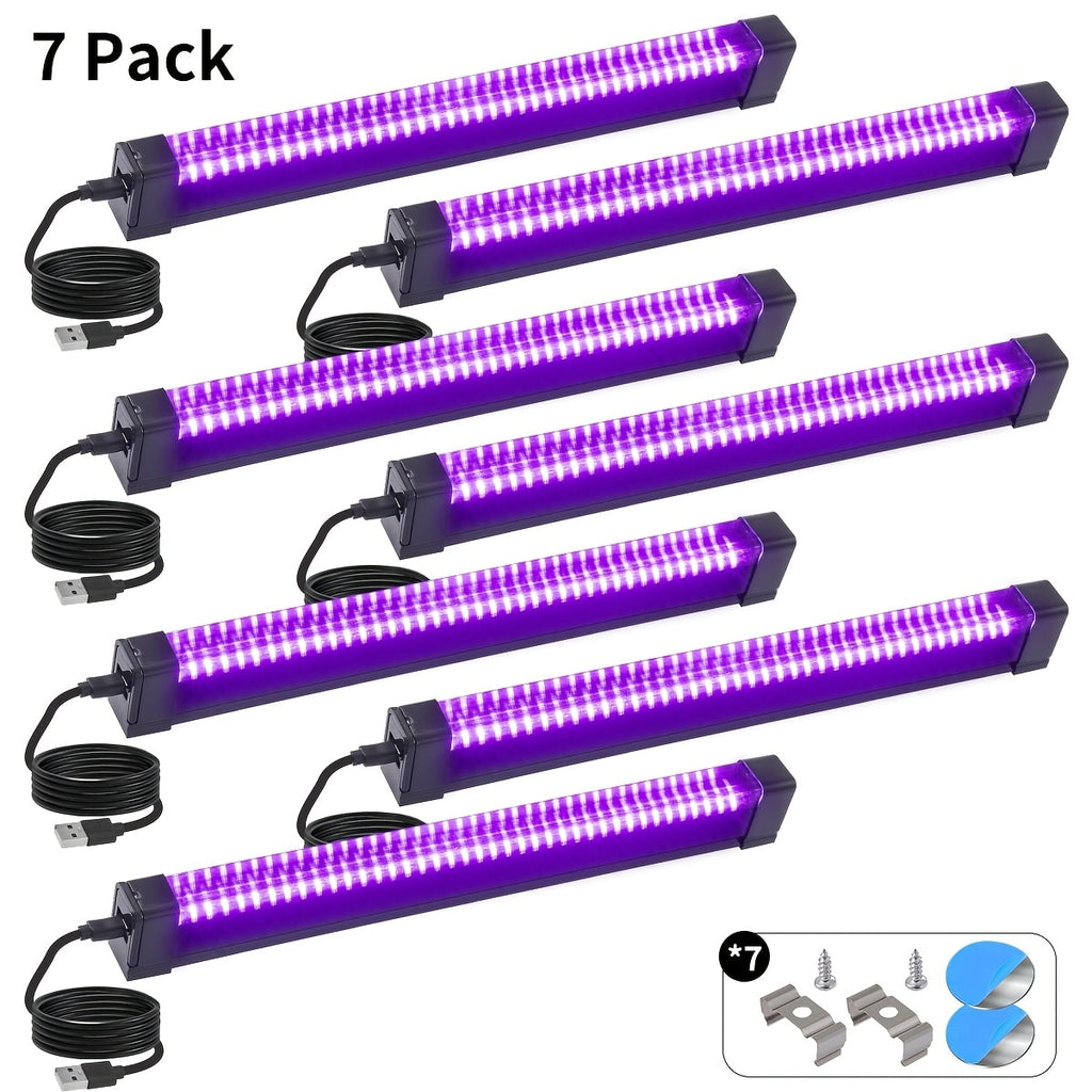 UV Black Light Bar 40 LED 385-400nm USB Plug 3 Modes Portable Blacklight for Glow Party Body Paint Fluorescent Poster Halloween Christmas Decor