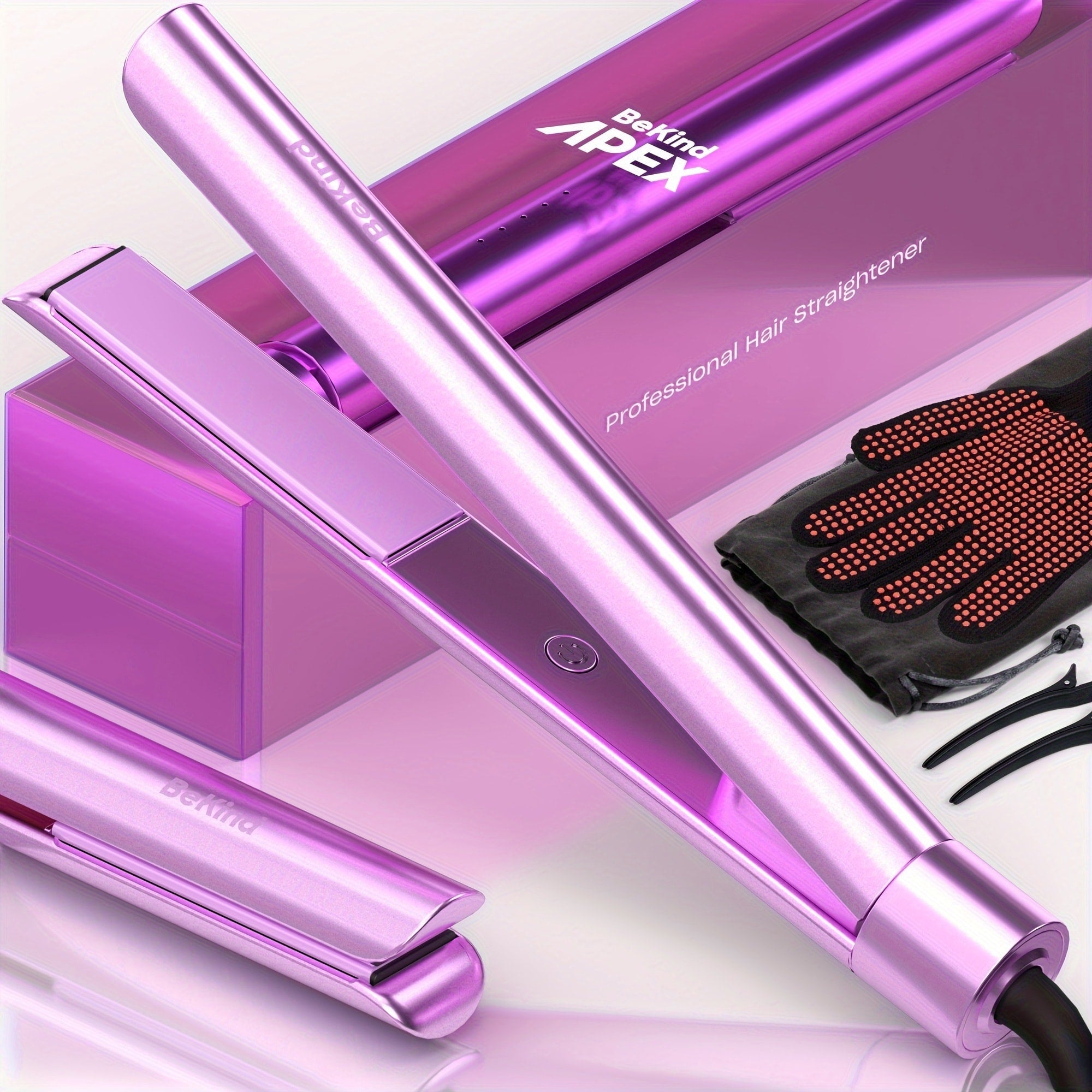 Hair Straightener Flat Iron 2-in-1 Curling Iron | 460¡ãF Professional Ceramic Plates | 15s Fast Heating | Temp Memory | UltraSmooth Anti-Frizz | Gift Set for Women Girls