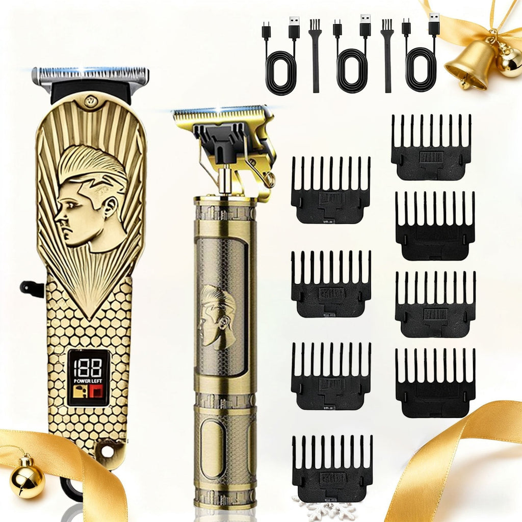 USB Precision Hair Clipper Set for Men ¨C Wireless Electric Clippers & Nose Trimmer Shaver, 2/4pcs Professional Cordless Grooming Kit for Personal Use, Hairdressing & Barber Gift