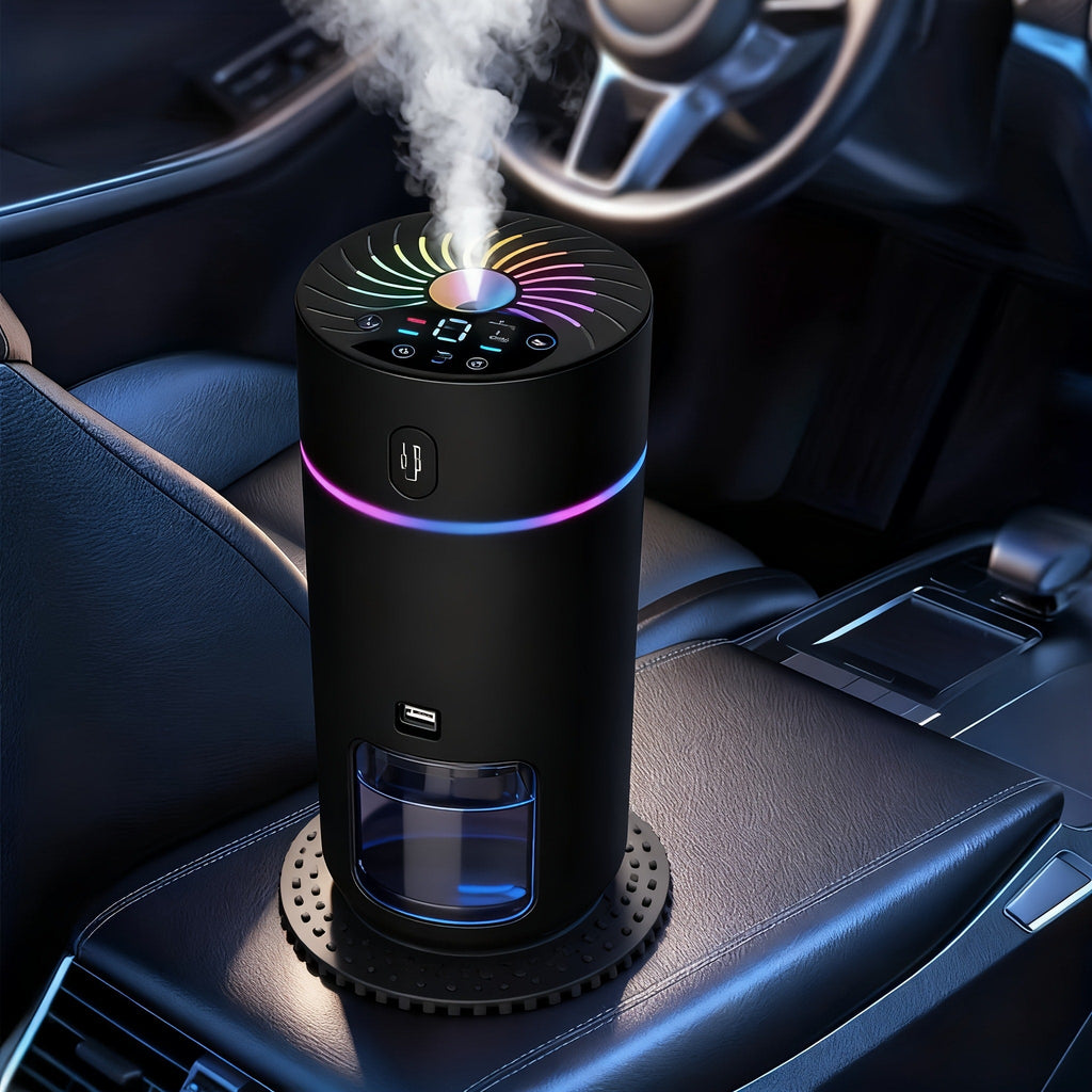 USB Cool Mist Humidifier with Color-Changing Night Light, Portable Desktop Car Aromatherapy Humidifier Nano Fine Mist Facial Steamer, Filter-Free Continuous Intermittent Atomization for Bedroom Office Travel