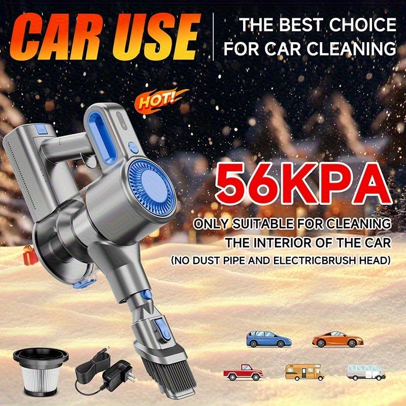 Cordless Stick Vacuum Cleaner 56-68Kpa ¨C Lightweight 8-in-1 Handheld Vacuum with Rechargeable Battery, 45 Min Runtime for Hard Floors, Carpets & Pet Hair
