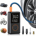 Portable Tire Inflator Cordless 150PSI Electric Air Compressor Pump with LCD Display, Auto Shut-Off, LED Light & Preset Pressure for Car Motorcycle Bike Sports Ball Camping Outdoor Emergency