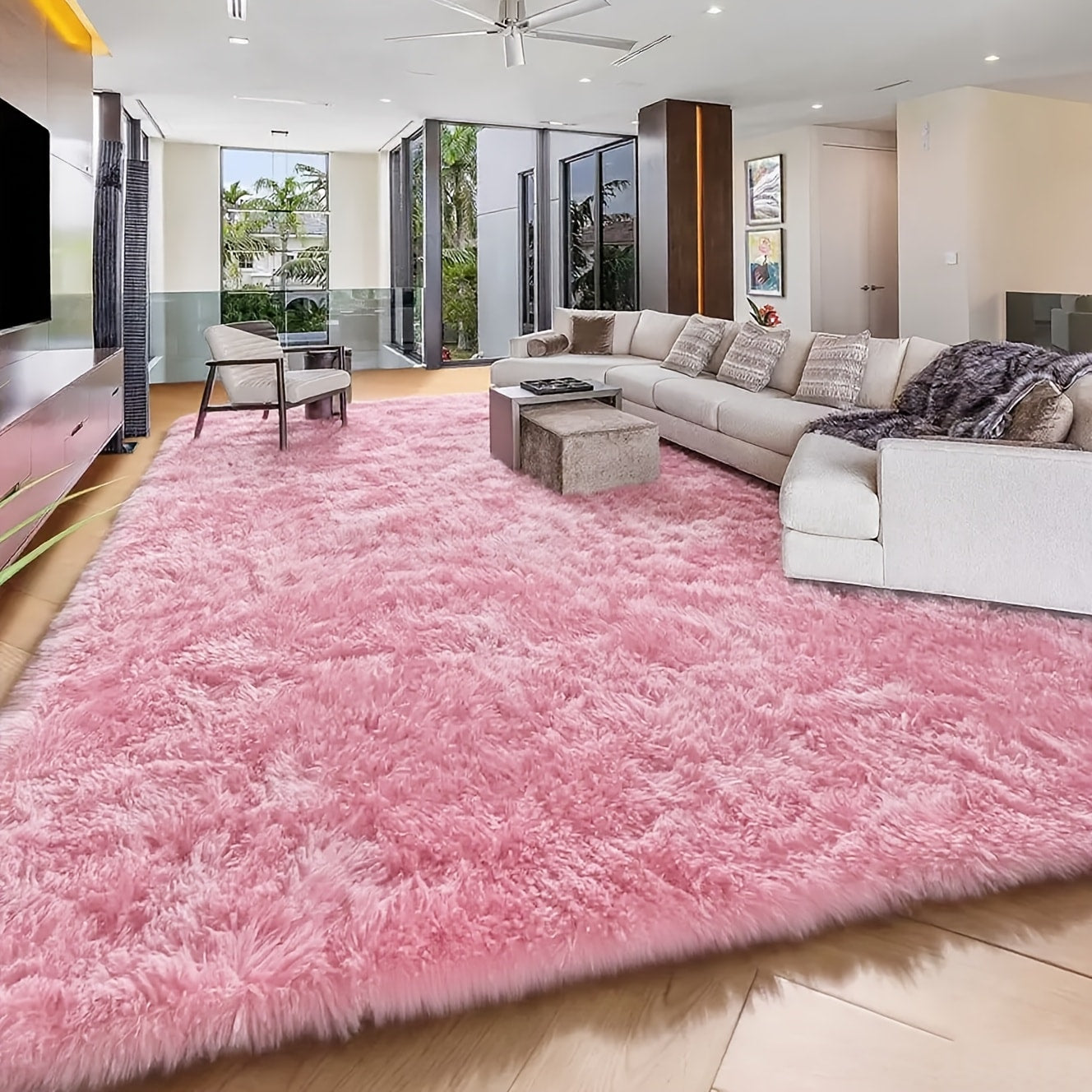 Fluffy Area Rug 8x10 Large Plush Shag Rug for Living Room Bedroom Non-Slip Soft Fuzzy Carpet Modern Home Decor Floor Mat Teen Dorm Room Decor