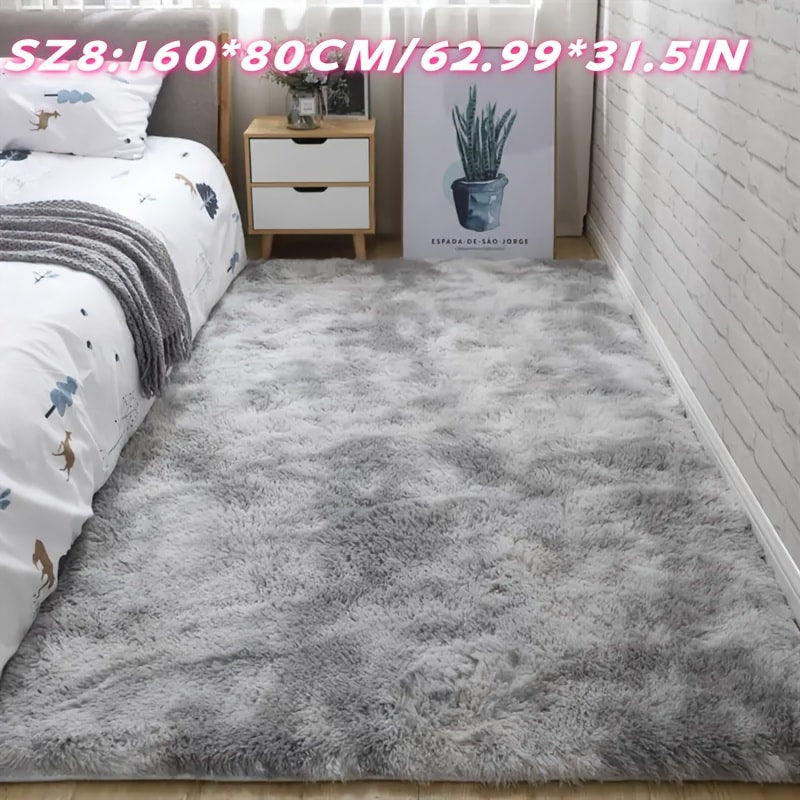 Plush Area Rug Tie-Dye & Solid Color - 100% Polyester Soft Fluffy Anti-Slip Machine Washable Carpet | Luxury Bedroom, Living Room & Sofa Floor Mat | Upscale Home Decor Rug in Multiple Colors & Sizes