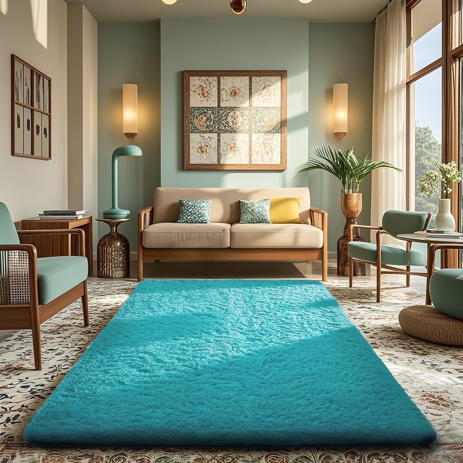 Fluffy Area Rug Large Soft Shag Carpet for Living Room Bedroom ¨C Non-Slip Ultra Thick Plush Floor Mat, Multiple Sizes & Colors, Home Decor