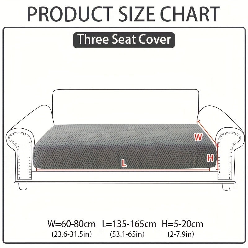 Jacquard Stretch Sofa Cover Non-Slip | Elastic Wear-Resistant Couch Slipcover, Polyester Jacquard Fabric, 1 to 4 Seat Sectional L-Shape, Armrest Backrest, Machine Washable