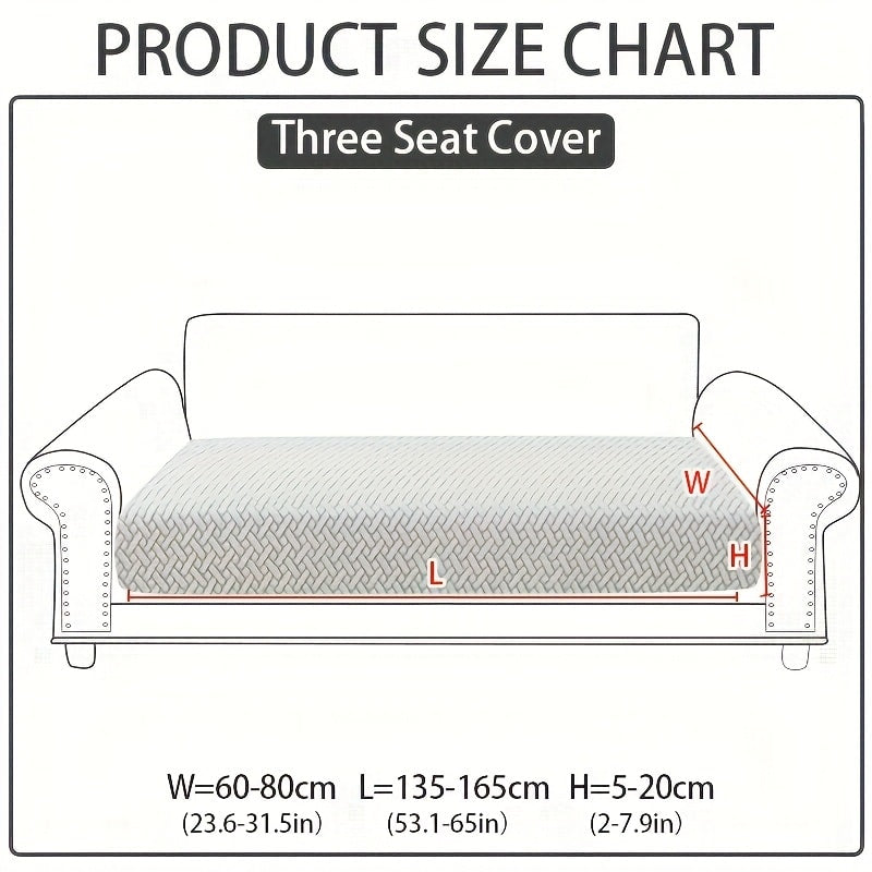 Jacquard Stretch Sofa Cover Non-Slip | Elastic Wear-Resistant Couch Slipcover, Polyester Jacquard Fabric, 1 to 4 Seat Sectional L-Shape, Armrest Backrest, Machine Washable