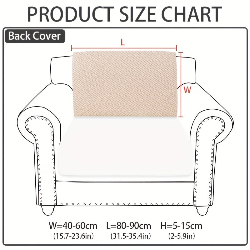 Jacquard Stretch Sofa Cover Non-Slip | Elastic Wear-Resistant Couch Slipcover, Polyester Jacquard Fabric, 1 to 4 Seat Sectional L-Shape, Armrest Backrest, Machine Washable