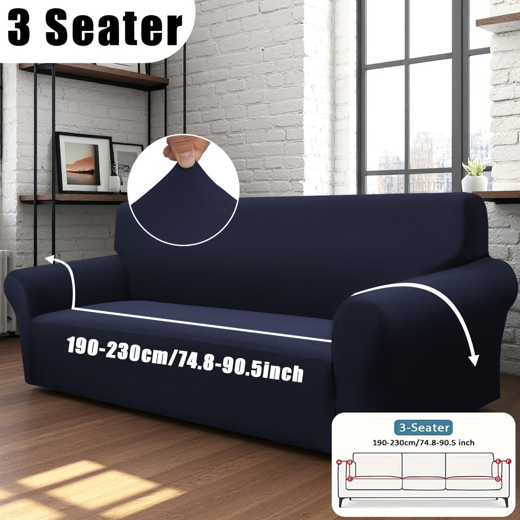 Stretch Sofa Cover Elastic Band | Milk Fiber Fabric Slipcover, Machine Washable Polyester Spandex, 1 to 4 Seater Armchair Couch Cover, Red Gray Blue Black Coffee, Home Decor