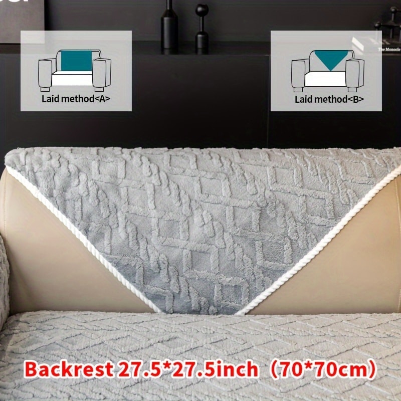 Plush Sofa Cover Couch Cover | Anti-Slip Pet Dog Friendly Velvet Sofa Mat, Single Two Three Four Seat, Backrest Armrest Pillow Cover, Living Room Bedroom Decor