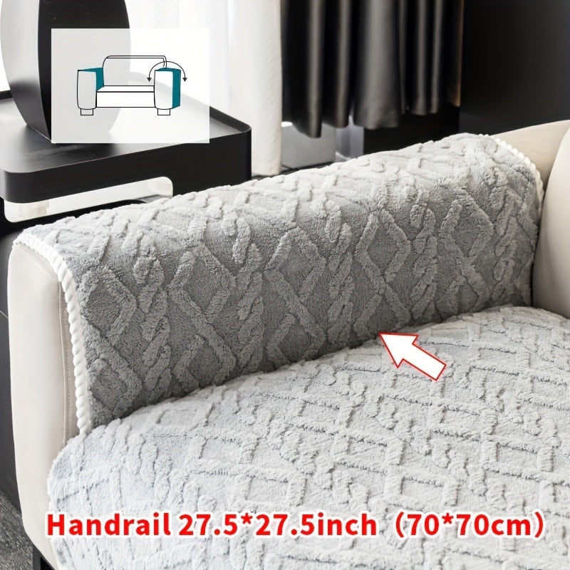 Plush Sofa Cover Couch Cover | Anti-Slip Pet Dog Friendly Velvet Sofa Mat, Single Two Three Four Seat, Backrest Armrest Pillow Cover, Living Room Bedroom Decor