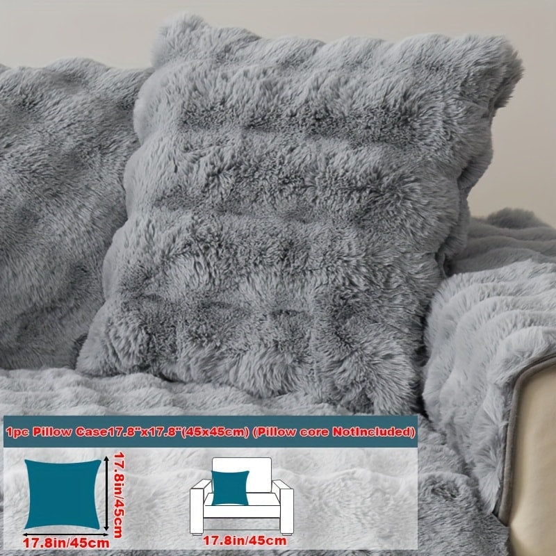 Faux Rabbit Plush Sofa Cover Winter Warm Thickened Anti-Slip Pet Friendly Cushion Protector for Living Room Bedroom Office 1 2 3 4 Seater