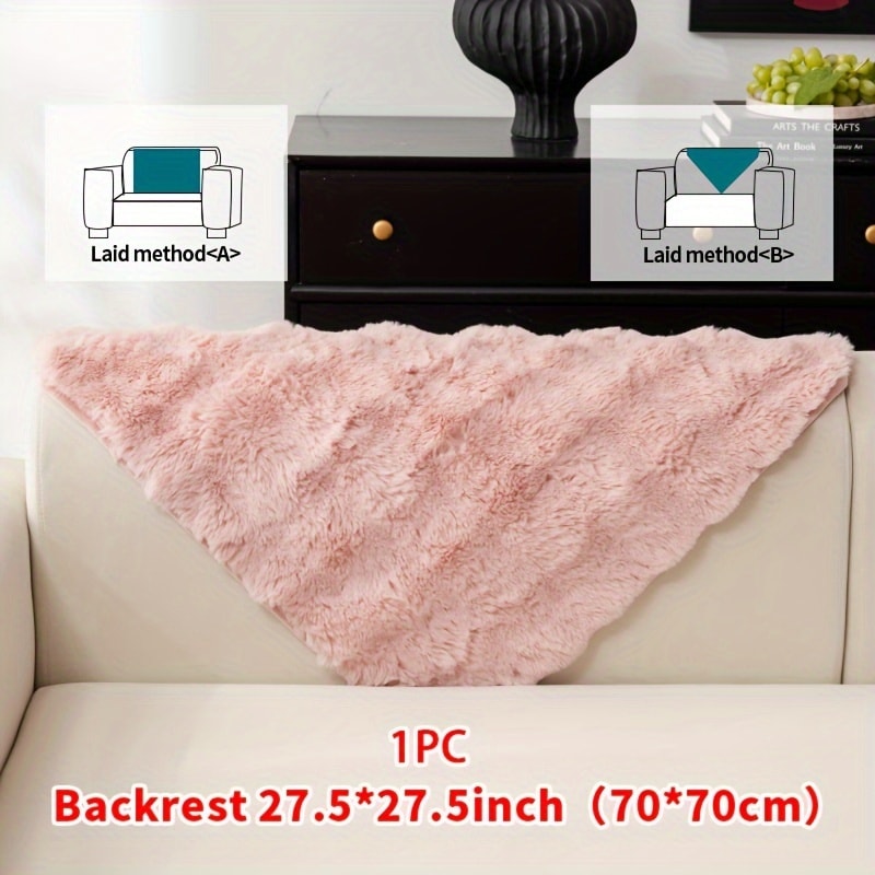 Faux Rabbit Plush Sofa Cover Winter Warm Thickened Anti-Slip Pet Friendly Cushion Protector for Living Room Bedroom Office 1 2 3 4 Seater