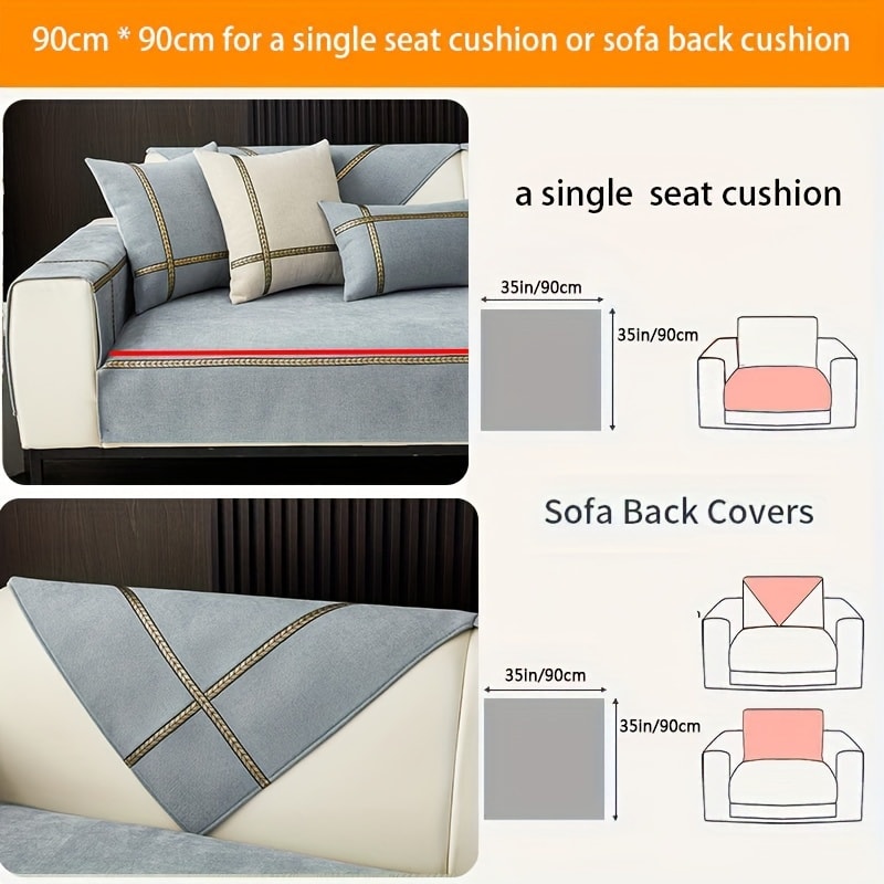 Chenille Sofa Cover Pet-Friendly Slipcover All Season Furniture Protector for Living Room Bedroom Office Couch Cover Multiple Sizes Colors