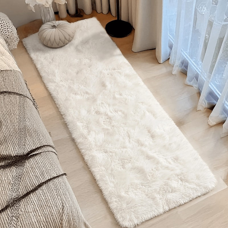 Tie-Dye Knotted Fluffy Mat Super Soft Thickened ¨C Cozy Indoor Area Rug for Living Room, Bedroom & Office, Stylish Floor Covering 15.74x47.24 in ¨C Dark Gray, Light Grey, Pink, White, Purple