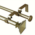 Double Curtain Rod Set with Square Urn Finials Adjustable Double Drapery Rod 5 Finishes 2 Sizes Window Curtain Hardware Easy Install