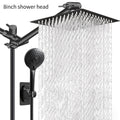 Rain Shower Head with Handheld Spray Combo 8 10 12 Inch High Pressure Rainfall Showerhead Adjustable Arm Wall Mount Chrome Black Bathroom