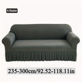 Stretch Sofa Slipcover Lightweight Breathable Elastic Full Cover Skirted Design Anti-Slip Soft Cool Comfort Machine Washable for 3 4 Seater Living Room Furniture Protector