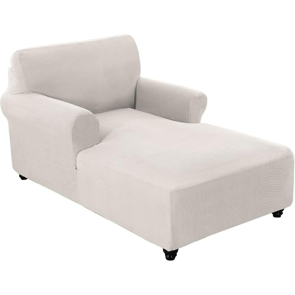Chaise Lounge Cover Stretch Slipcover Jacquard Fabric Chair Sofa Protector for Living Room Bedroom Machine Washable Multi-Color