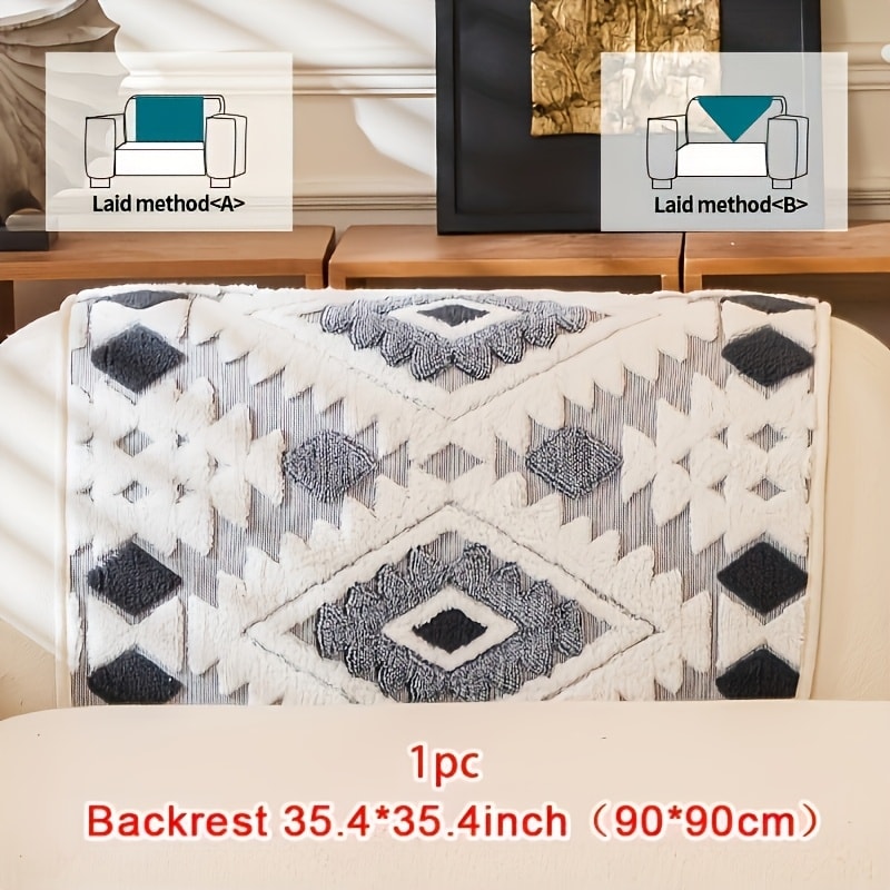 Thick Plush Sofa Cover Non-Slip Pet Friendly Machine Washable Couch Slipcover Furniture Protector for Living Room Bedroom Office Armrest to 4-Seat Multiple Colors