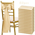 50pcs Satin Chair Sashes Bow Ribbon 7x108in - Universal Chair Belt Streamer for Wedding Reception Banquet Restaurant Hotel Party Event Decoration, 3 Colors