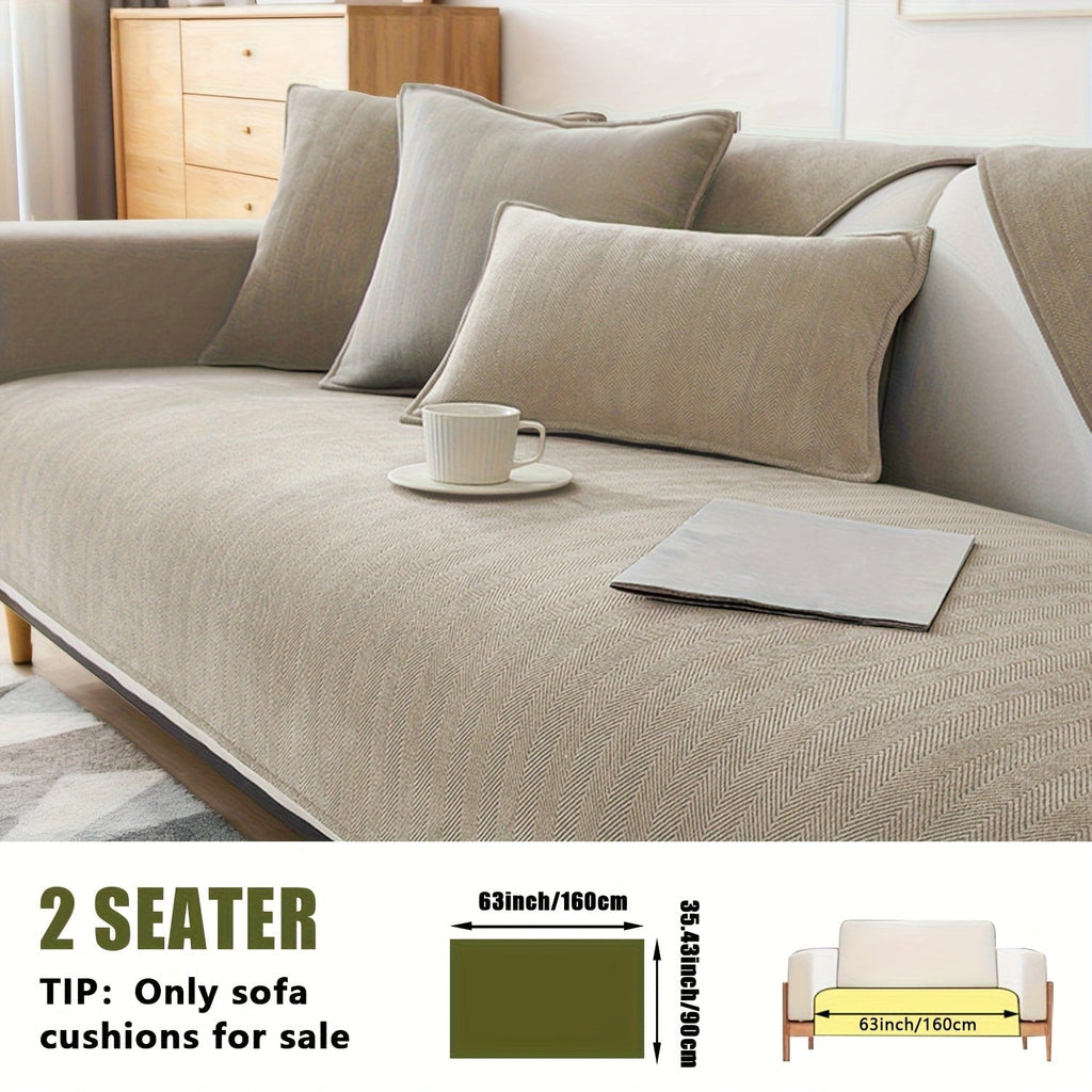 Chenille Ribbed Sofa Cover - Pet Friendly Non-Slip Machine Washable Soft Stretch Slipcover for 1-4 Seater Sectional Sofa Living Room Bedroom Office, 9 Colors
