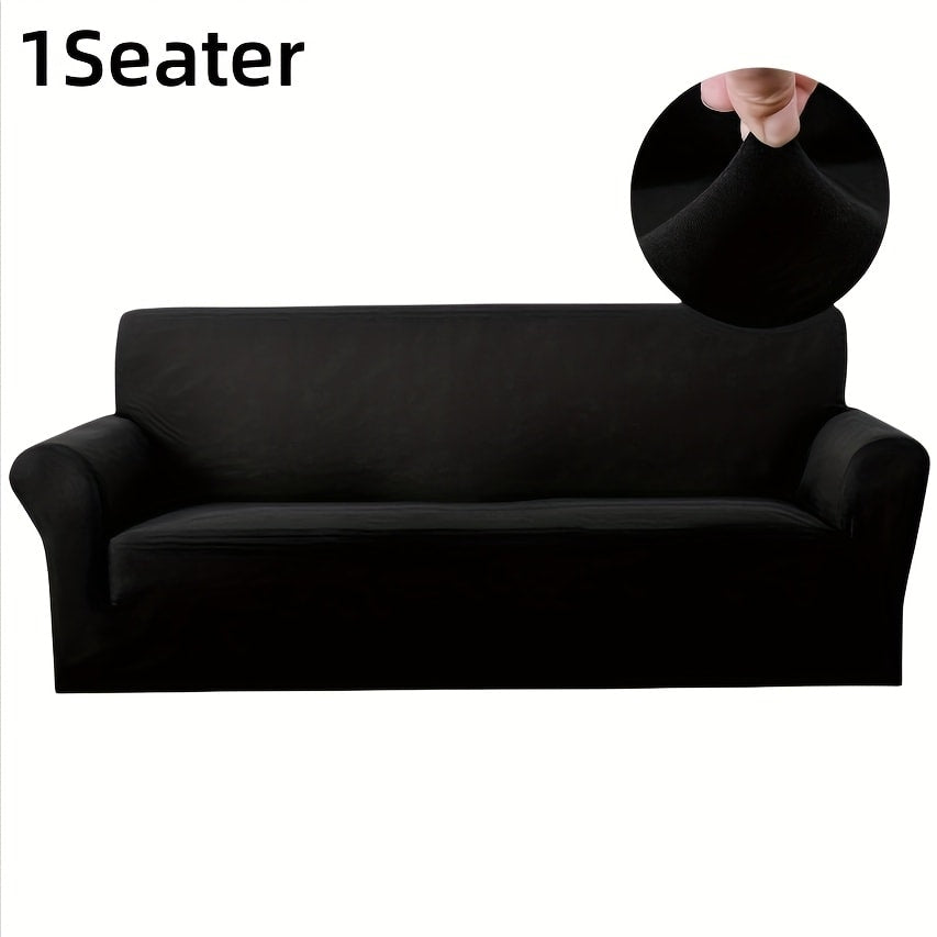 Elastic Anti-Slip Sofa Cover - Stretch Pet Friendly Couch Slipcover with Cat Paw Protection, Easy Care Fabric for Living Room Bedroom Office, 7 Colors 1-4 Seater