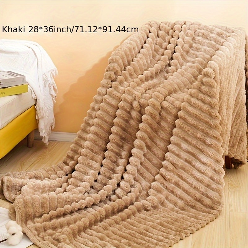 500gsm Heavy Plush Blanket ¨C Ultra Thick Soft Warm Fluffy Blanket for Bed, Sofa & Travel, Baby to Double Size, 5 Colors