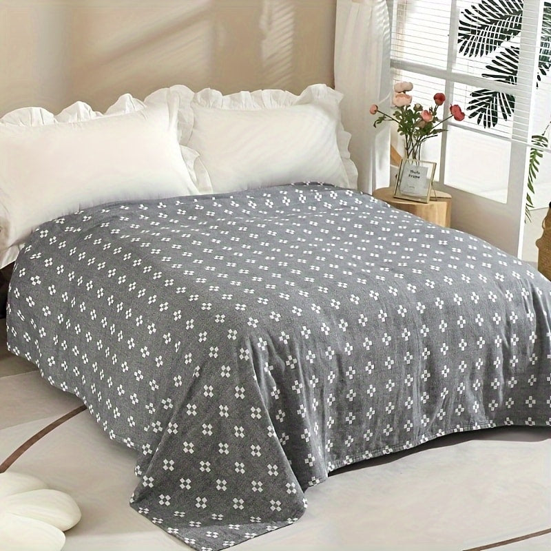 Jacquard Cotton Blanket ¨C Geometric Cross Pattern Pure Cotton Throw, Soft Breathable All Season, Machine Washable, 4 Colors, 2 Sizes