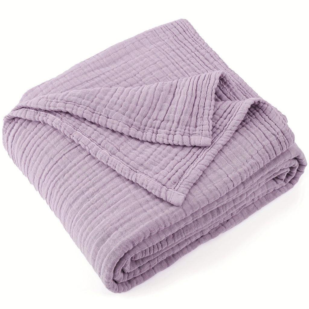 Muslin Blanket 100% Cotton 6-Layer ¨C Breathable Soft Gauze Throw for Couch & Bed, All Season, Machine Washable, 13 Colors, 5 Sizes