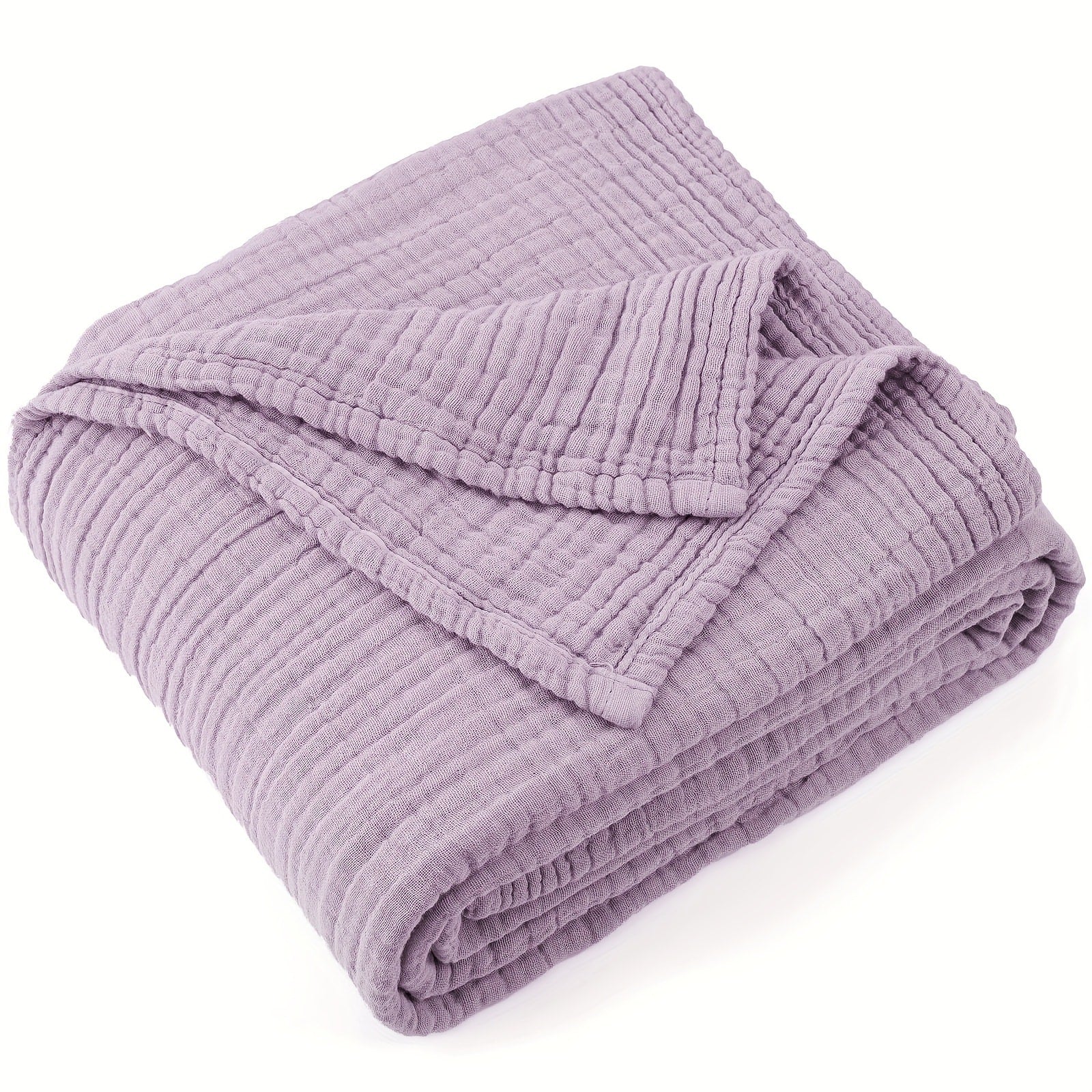 Muslin Blanket 100% Cotton 6-Layer ¨C Breathable Soft Gauze Throw for Couch & Bed, All Season, Machine Washable, 13 Colors, 5 Sizes